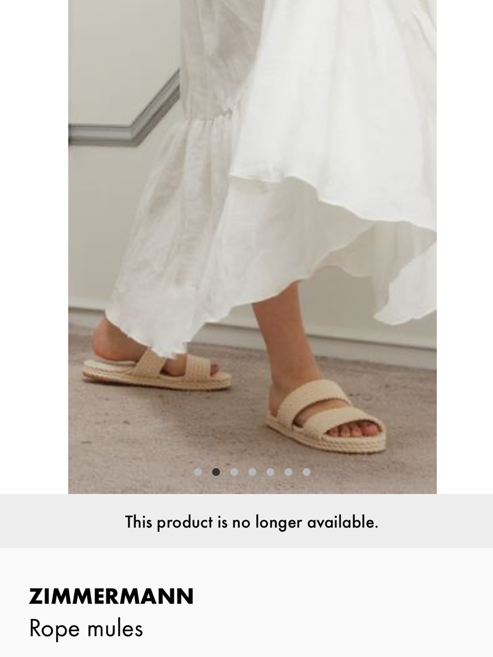 Zimmermann Beige Double-Strap Rope Slides size 38 GUC with box